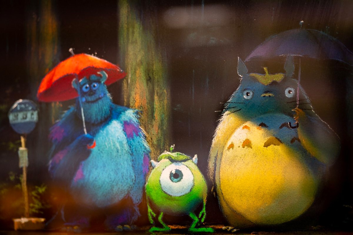 吉卜力工作室无预警发布与 Pixar 的创作图像引发热议