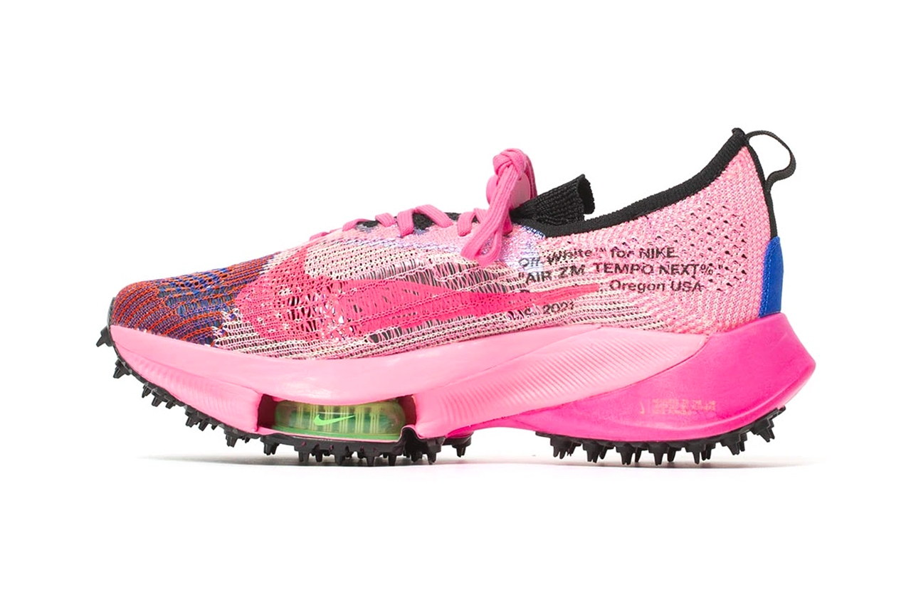 率先近赏 Off-White™ x Nike Air Zoom Tempo NEXT%「Pink Glow」联名鞋款