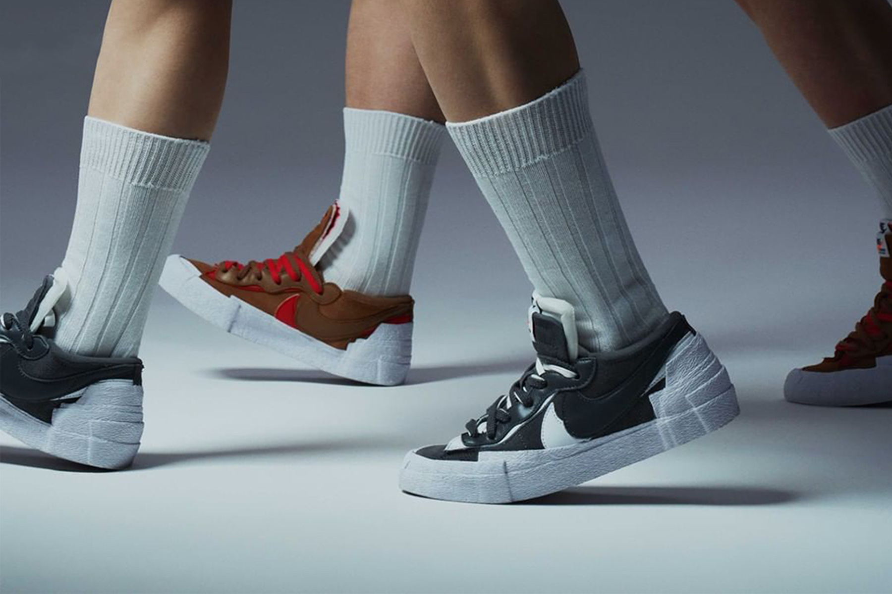 sacai 正式公布 Nike Blazer Low「British Tan」、「Iron Grey」官方发售情报