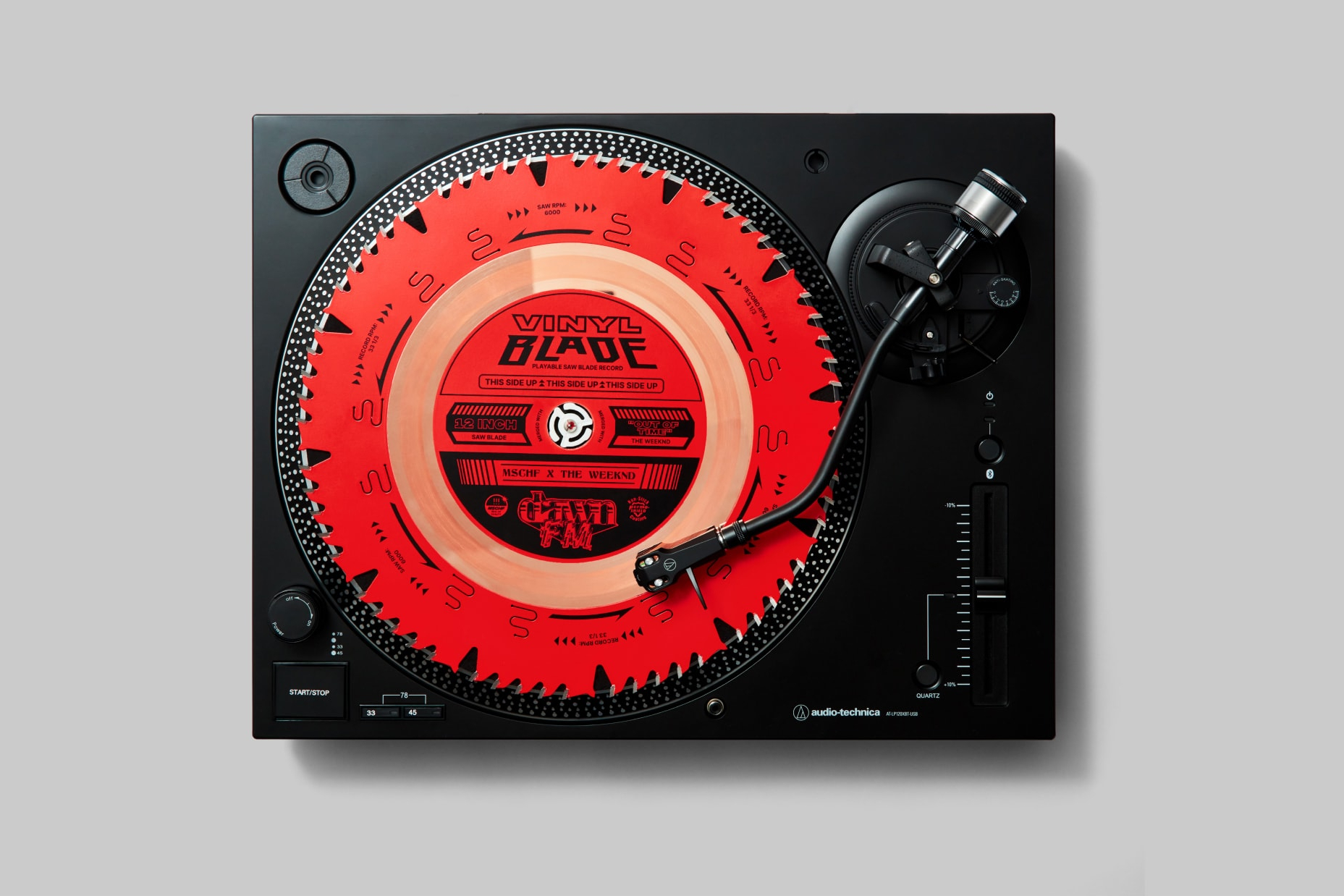 The Weeknd 聯手  MSCHF 打造 25 張限量鋸片黑膠 「Vinyl Blade」