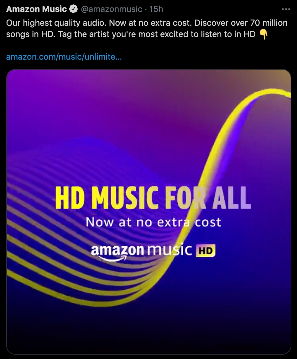 回应 Apple Music，Amazon Music 也免费升级无损播放